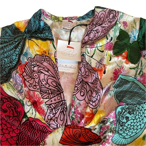 New Ultrachic wrap dress floral Chinese dragon butterfly print limited edition - Picture 3 of 16